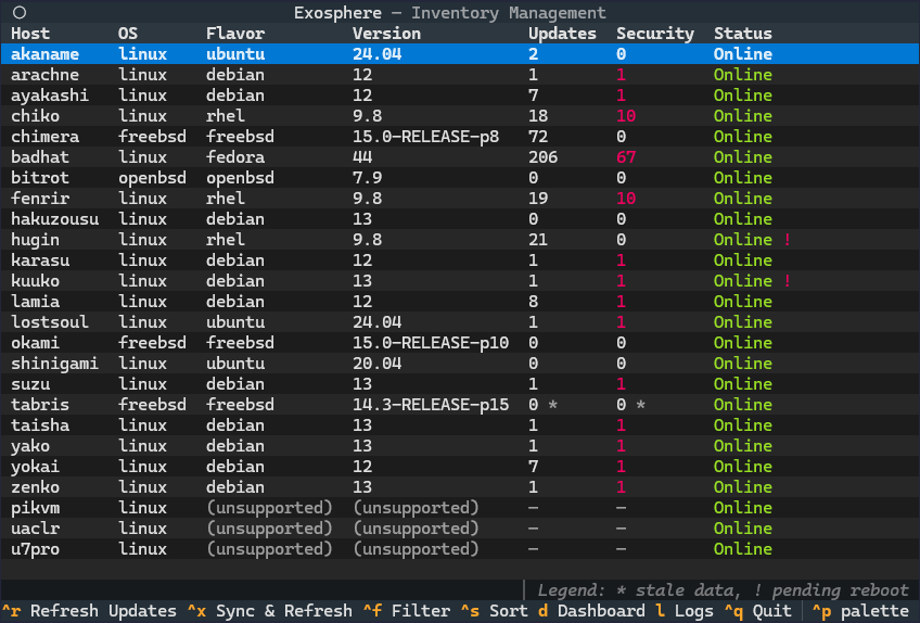 Example of Exosphere TUI Inventory